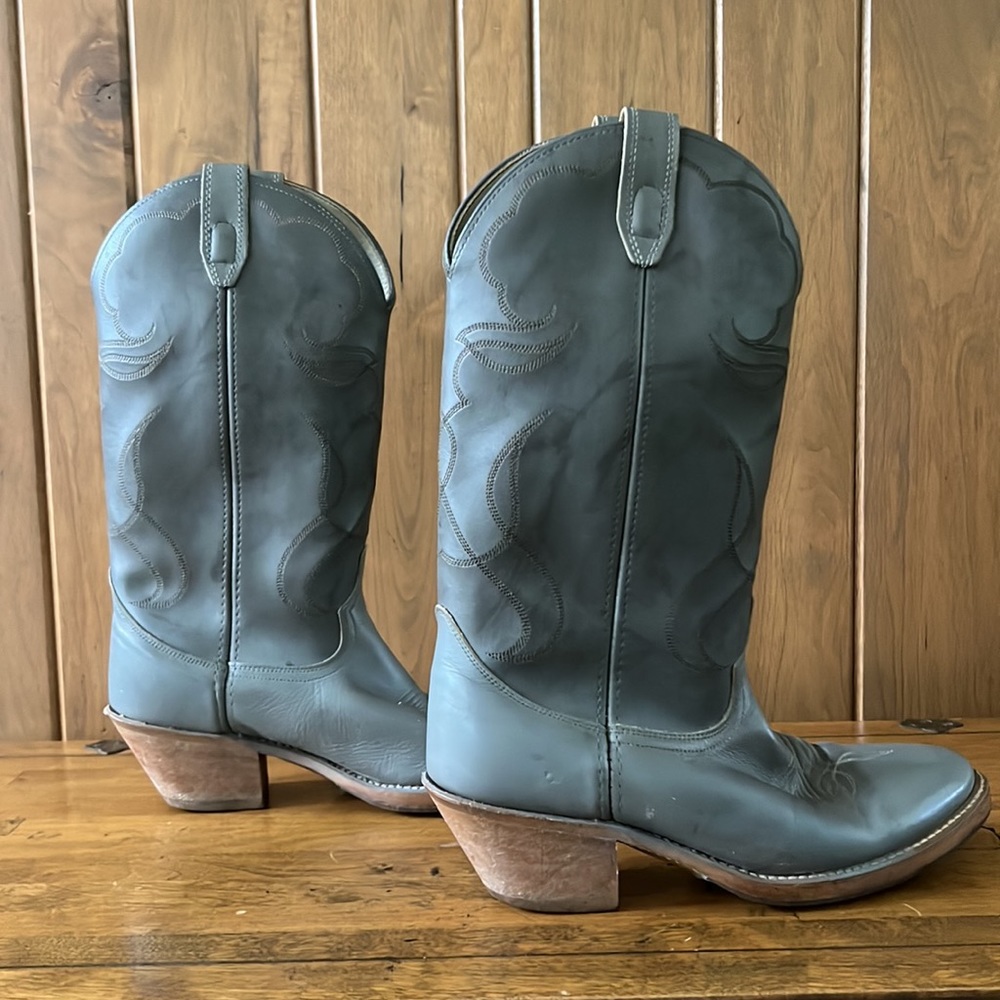 Acme Blue Cowboy Boots Western Leather Size 9D - Picture 6 of 11